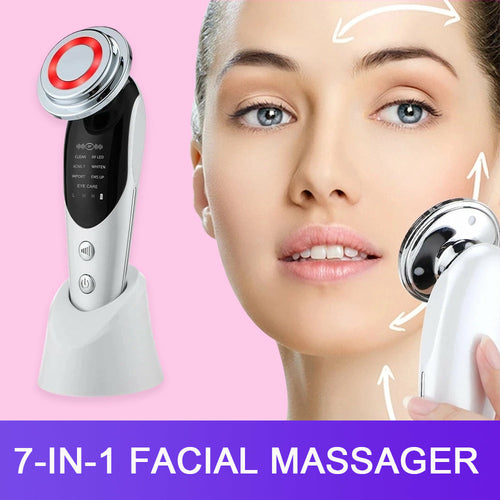 Masajeador facial EMS 7 en 1 y dispositivo para tensar la piel
