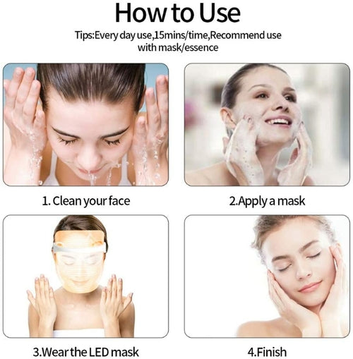 Color LED Photon Light Therapy Facial Shield